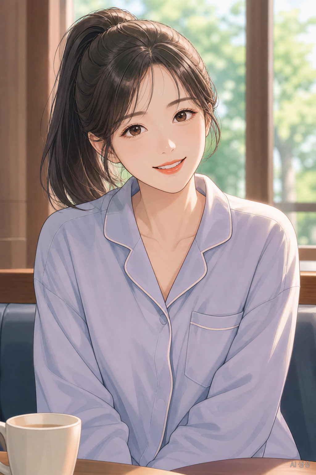 옆에 앉은 젊은 여자