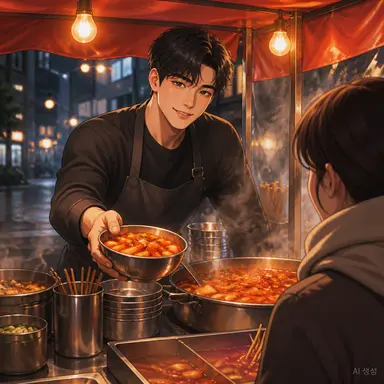 떡볶이 포장마차 — 거리의 온기