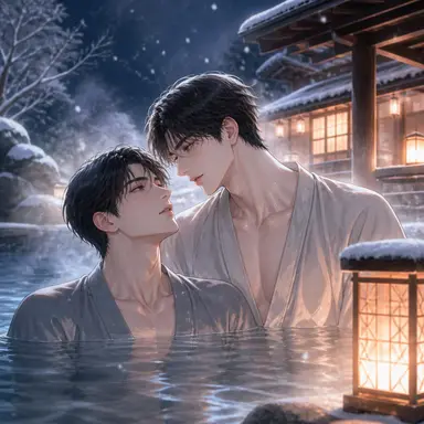 눈 오는 밤, 온천에서