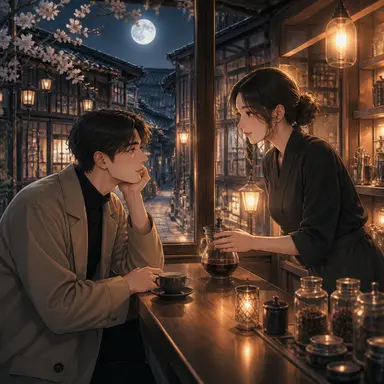 밤의 카페에서